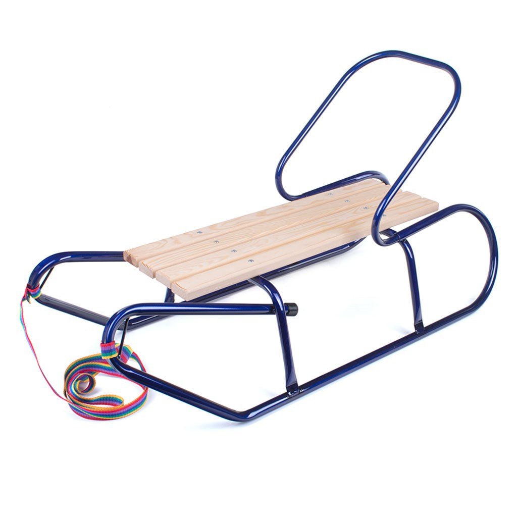Detské kovové sánky s operadlom BAYO 87 cm modré - BAYO