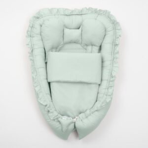 Detský vankúš Hniezdočko perinkou bábätko Dominik 55×75 cm, 35×59 cm, 70×50 cm, zelená – pohodlie pri spánku a oddychu