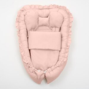 Detský vankúš Hniezdočko perinkou bábätko Dominika 55×75 cm, 35×59 cm, 70×50 cm, ružová – pohodlie pri spánku a oddychu