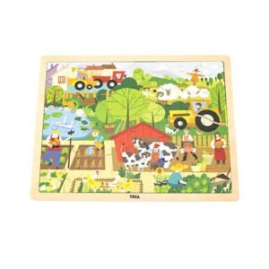 Detské drevené puzzle Viga Farma 48 ks - Viga