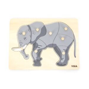 Detské drevené puzzle s úchytmi Montessori Viga Slon - Viga