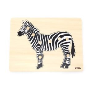 Detské drevené puzzle s úchytmi Montessori Viga Zebra - Viga