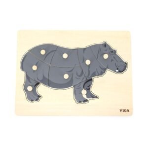 Detské drevené puzzle s úchytmi Montessori Viga Hroch - Viga