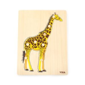 Detské drevené puzzle s úchytmi Montessori Viga Žirafa - Viga
