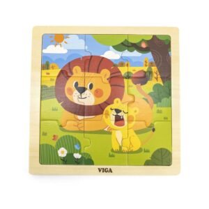 Drevené puzzle pre najmenších Viga 9 ks Lion - Viga