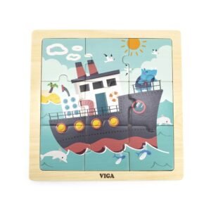 Drevené puzzle pre najmenších Viga 9 ks Loď - Viga