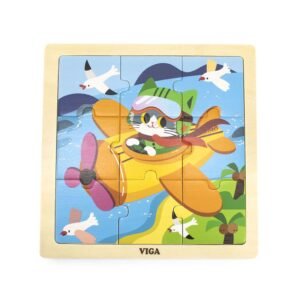 Drevené puzzle pre najmenších Viga 9 ks Lietadlo - Viga