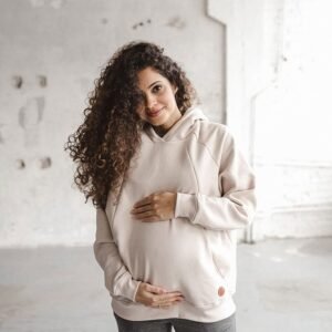Tehotenská a dojčiaca mikina Motherhood oversize milk & love béžová - milk & love