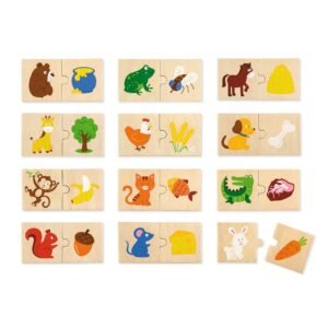 Drevené puzzle Viga Kŕmenie zvierat - Viga