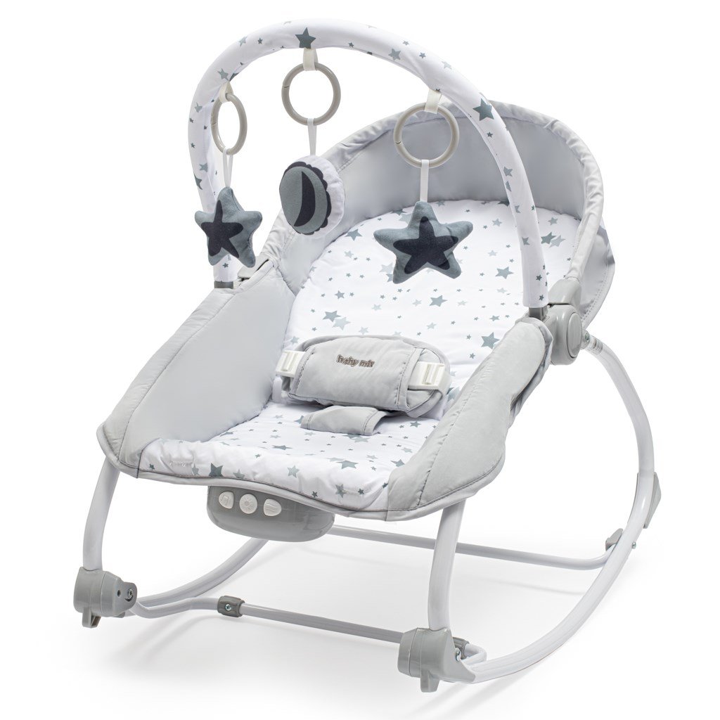Multifunkčné hojdacie lehátko pre miminko Baby Mix hviezdičky zelené - BABY MIX