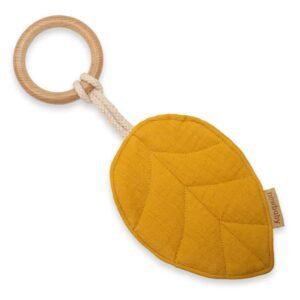 Detské hryzátko New Baby Leaf Mustard - NEW BABY