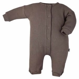 Praktický dojčenský overal Pure brown – praktický kúsok pre celý deň