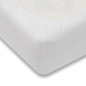 Froté prestieradlo do postieľky s motívom detskej postele 160×80 cm, biela – mäkký základ pre pohodlný spánok