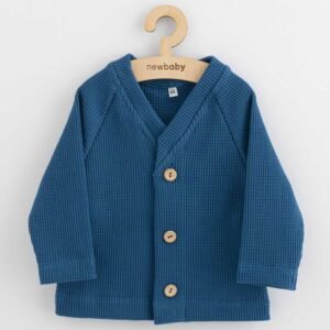 Modrý dojčenský kabátik na gombíky Luxury clothing Oliver – decentná vrstva navyše