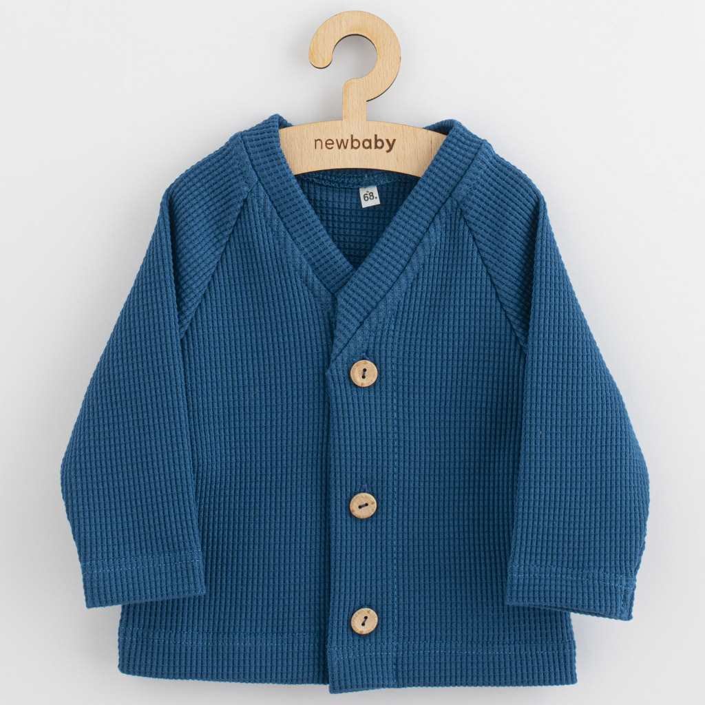 Modrý dojčenský kabátik na gombíky Luxury clothing Oliver – decentná vrstva navyše