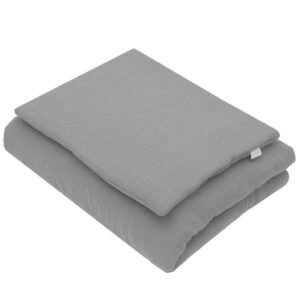 Detský vankúš Mušelínový výplňou 80×70 cm, 70×80 cm, 28×34 cm, sivý – pohodlie pri spánku a oddychu