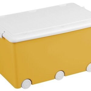 Viacúčelový box na hračky na kolieskach Tega žltý - TEGA
