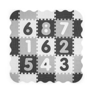 Penové puzzle podložka ohrádka Milly Mally Jolly 3x3 Digits Grey - MILLY MALLY