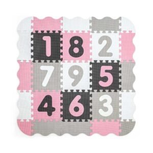 Penové puzzle podložka ohrádka Milly Mally Jolly 3x3 Digits Pink Grey - MILLY MALLY