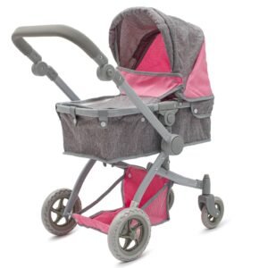 Kočík pre bábiky 2v1 Baby Mix Sophie pink-grey - BABY MIX