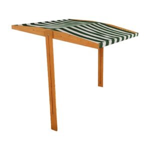 Strieška pre detské drevené pieskovisko Baby Mix 120x120 cm zeleno-biela - BABY MIX