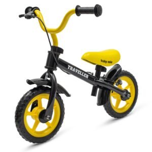 Detský balančný bicykel s brzdou Baby Mix Traveller čierny - BABY MIX