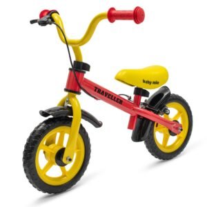 Detský balančný bicykel s brzdou Baby Mix Traveller červený - BABY MIX