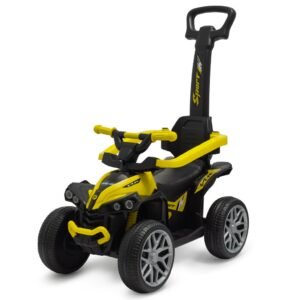 Detské odrážadlo s vodiacou tyčou Baby Mix Mega Prime EVA žlté - BABY MIX