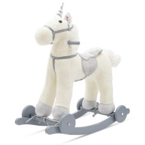 Hojdacia hračka s melódiou a kolieskami Unicorn Baby Mix biela - BABY MIX