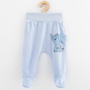 Mäkké dojčenské bavlnené polodupačky Happy Elephant blue – mäkké pohodlie na každý deň