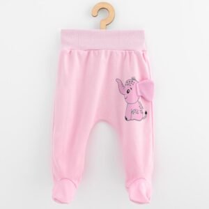 Klasické dojčenské bavlnené polodupačky Happy Elephant pink – mäkké pohodlie na každý deň