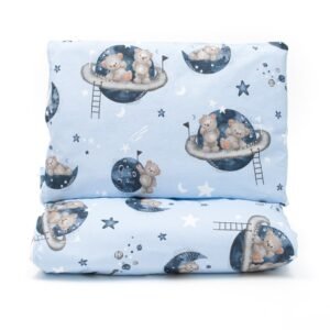 2-dielne posteľné obliečky do postieľky s motívom 2- Teddy bear in space 40×60 cm, 120×90 cm, 90/120 cm – zútulnenie detskej izby
