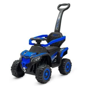 Detské elektrické odrážadlo Baby Mix Ruggy s vodiacou tyčou modré - BABY MIX