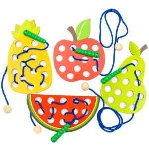 Drevená prevliekačka ovocia a zeleniny Montessori Baby Mix - BABY MIX
