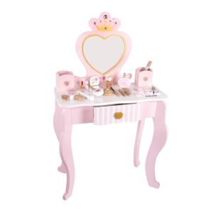 Detský drevený toaletný stolík Baby Mix Heart biely - BABY MIX