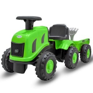 Detské odrážadlo traktor s vlečkou a náradim Baby Mix Benny zelený - BABY MIX