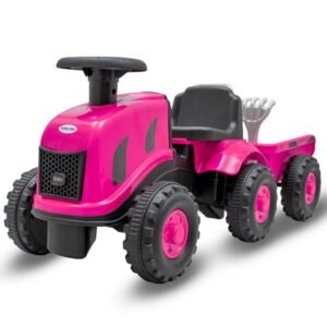 Dětské odrážedlo traktor s vlečkou a náradim Baby Mix Benny ružový - BABY MIX