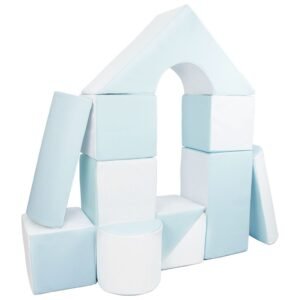 Penové kocky-obria stavebnica 11 ks white-blue - Vell