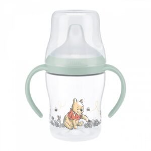 Dojčenská fľaša na učenie pitia s motívom DISNEY Macko Pu Winnie 150 ml – pohodlnejšie kŕmenie a pitie