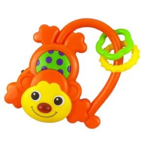 Detská hrkálka so zvukom Baby Mix Opička oranžová - BABY MIX